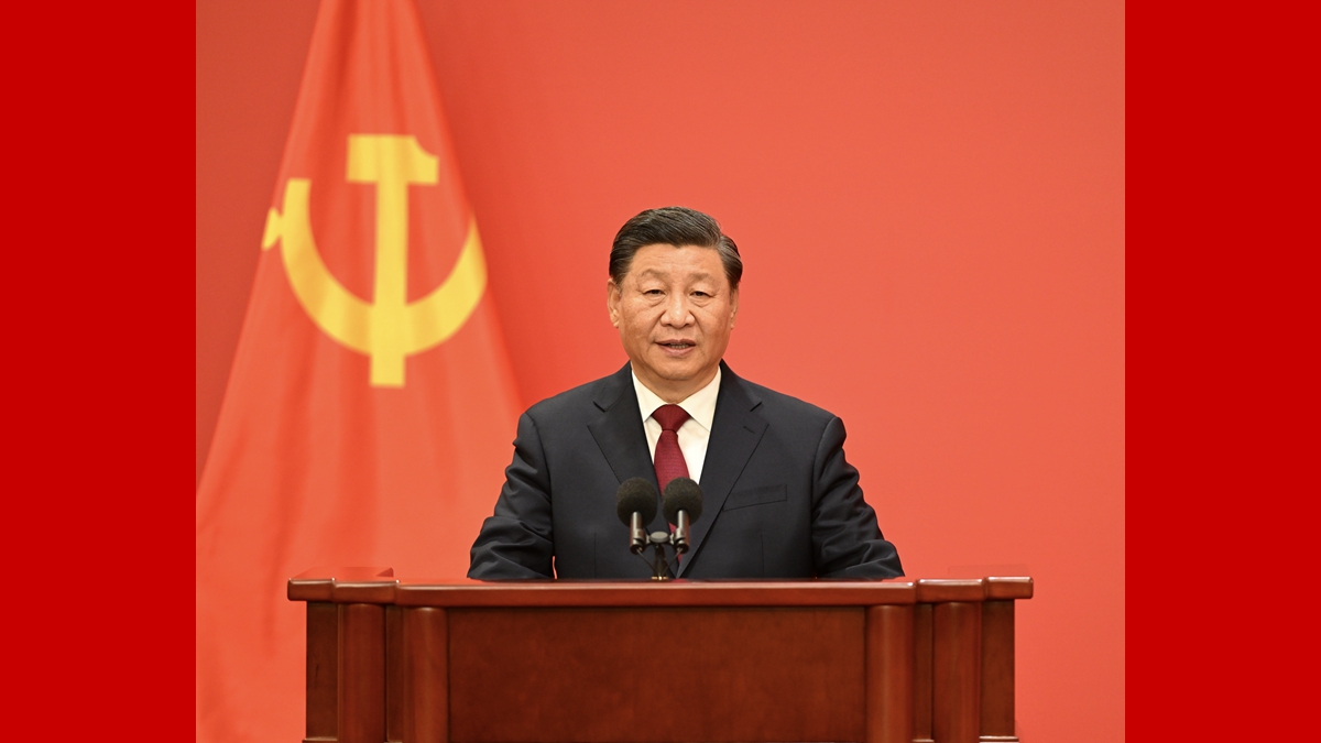 習近平等二十屆中共中央政治局常委同中外記者見(jiàn)面